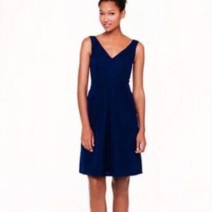 J. Crew Vintage Navy Double V 100% Cotton Dress